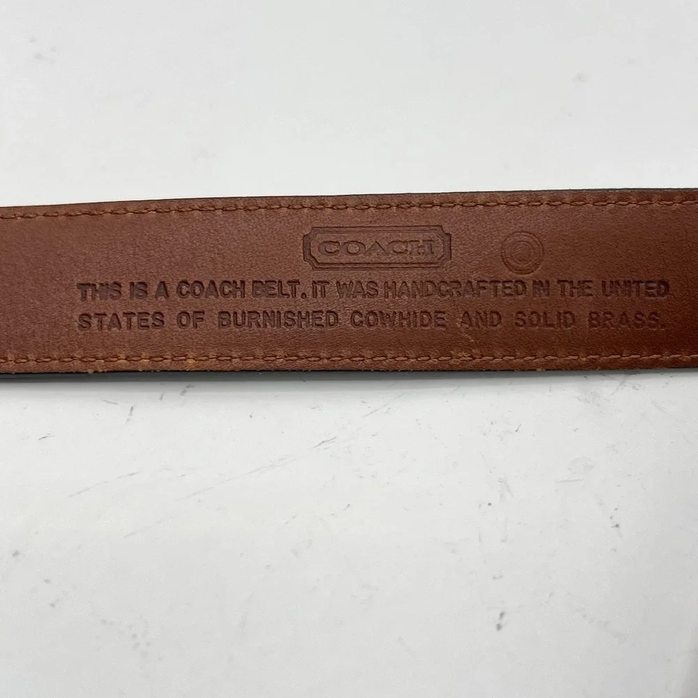 Coach 5700 Belt Sz 42/105 Dark Brown Burnished Cowhide Solid Brass USA Made